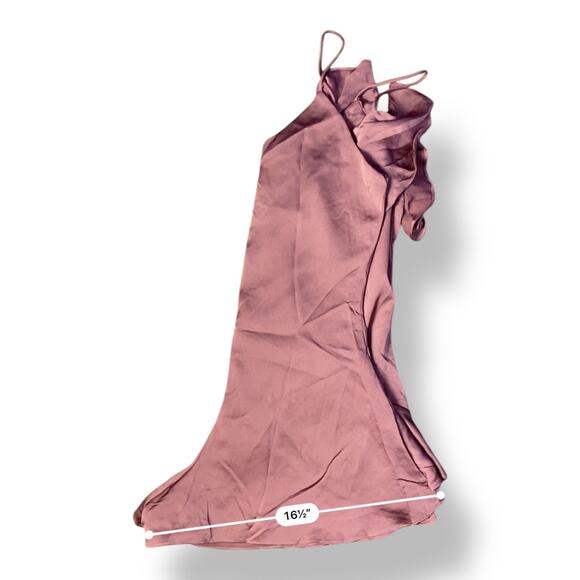 Dress Forum NWT Dusty Rose Asymmetrical Ruffle Romper Size M Boho - Picture 5 of 10